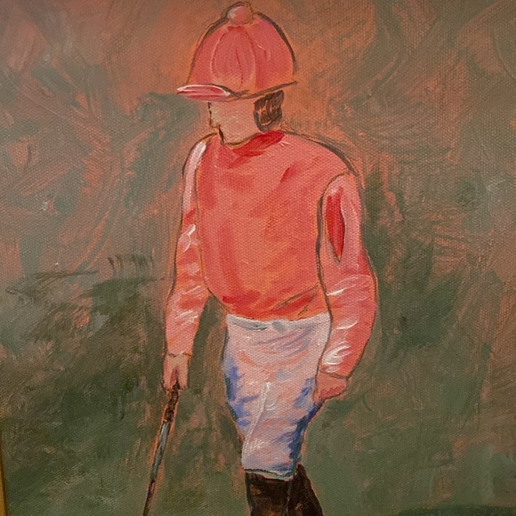 Jockey Oil Painting - Picture 2 of 2